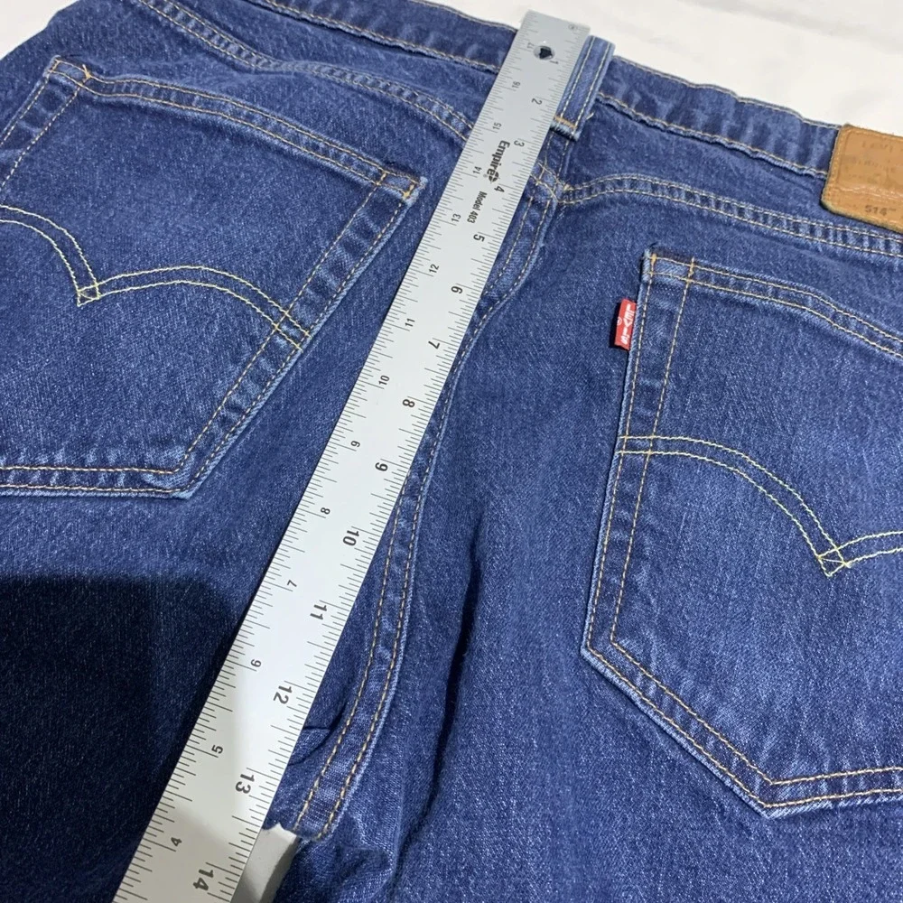Levi's 514 Jeans Regular Fit Straight Leg Stretch Blue Dark Wash Denim‎ 36x32